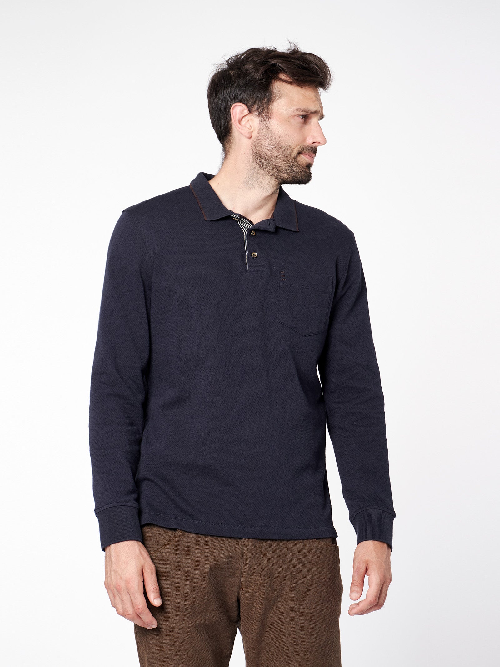 Polo jacquard con bolsillo