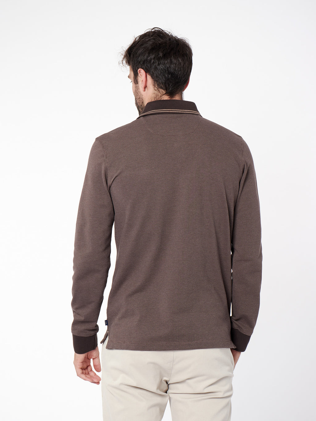 Two-tone jacquard polo shirt