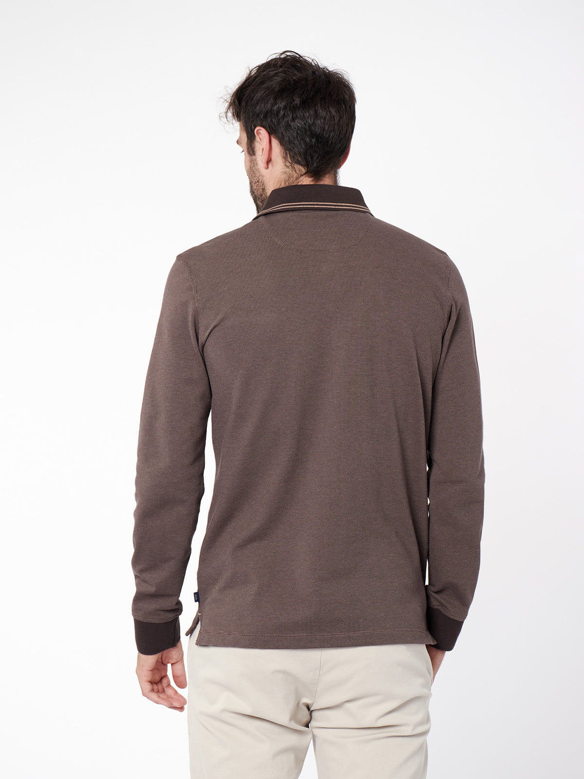 Two-tone jacquard polo shirt