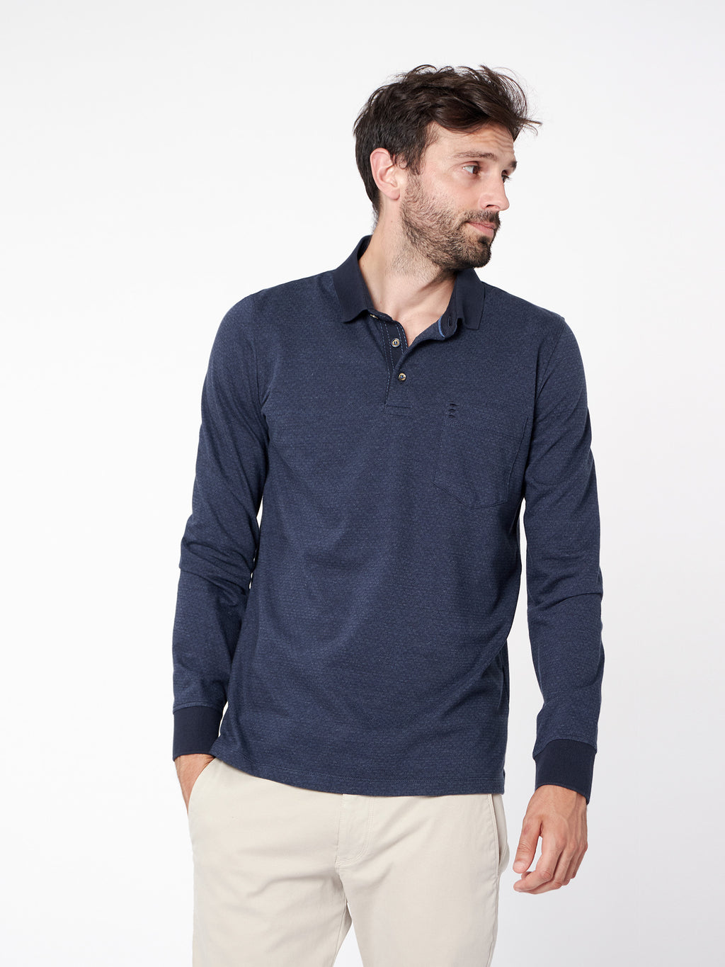 Polo jacquard microdibujo