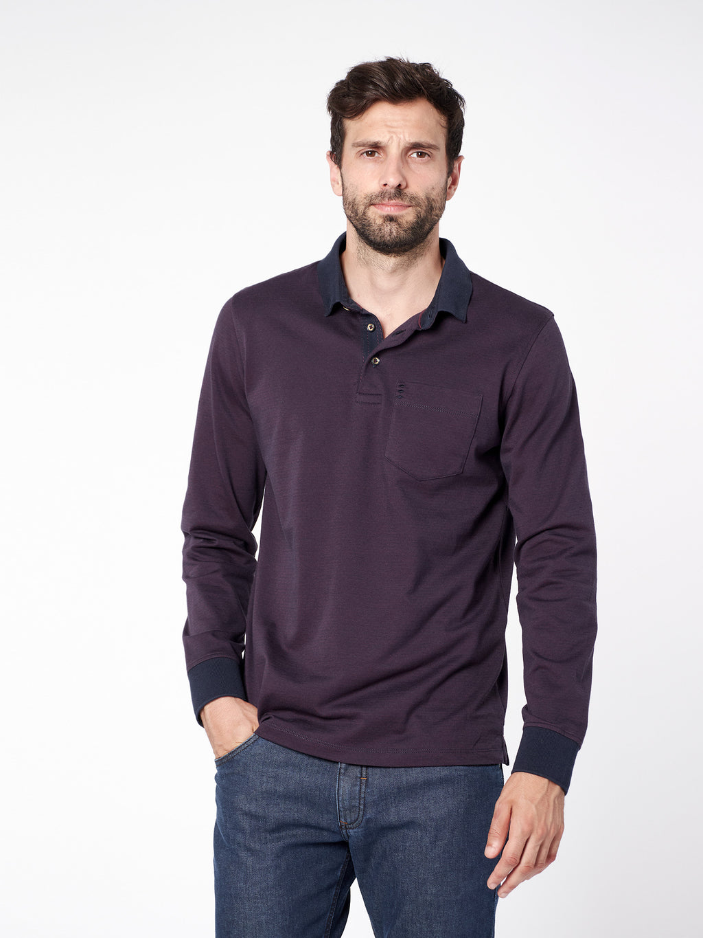 Jacquard polo shirt with details