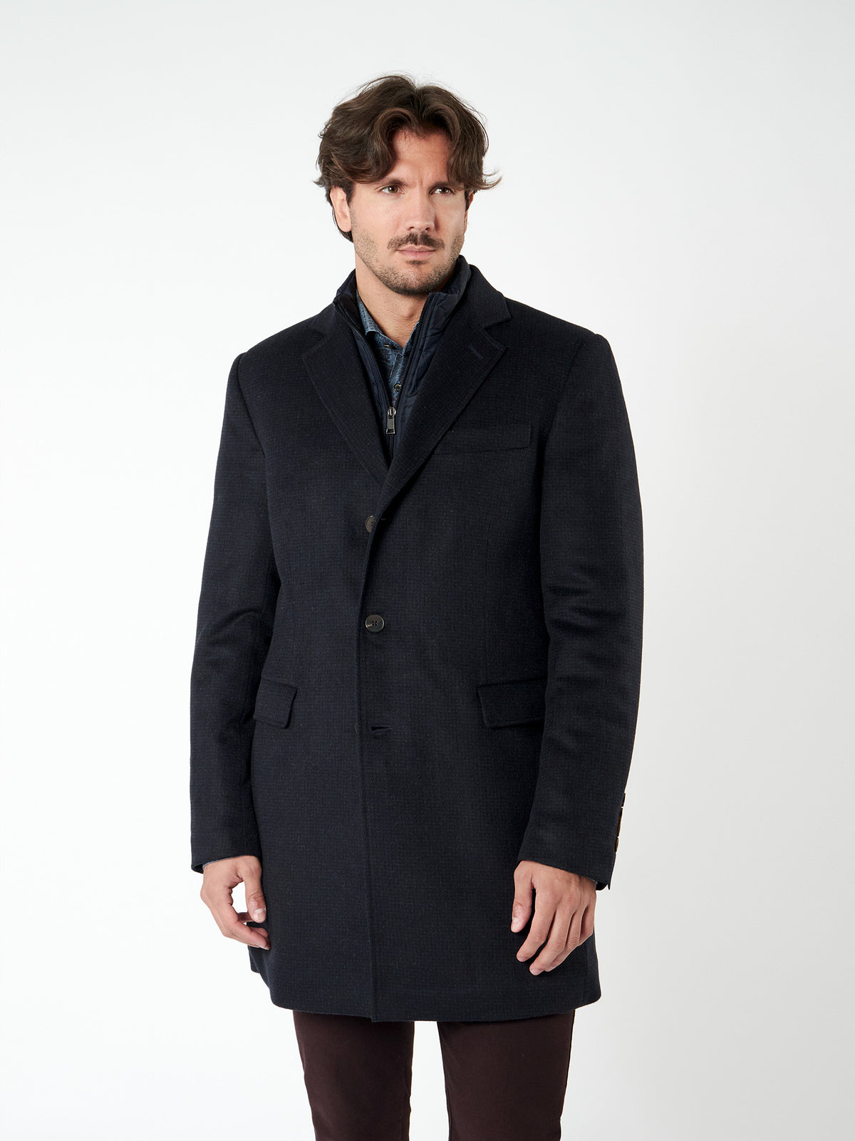 Slim fit overcoat with vest