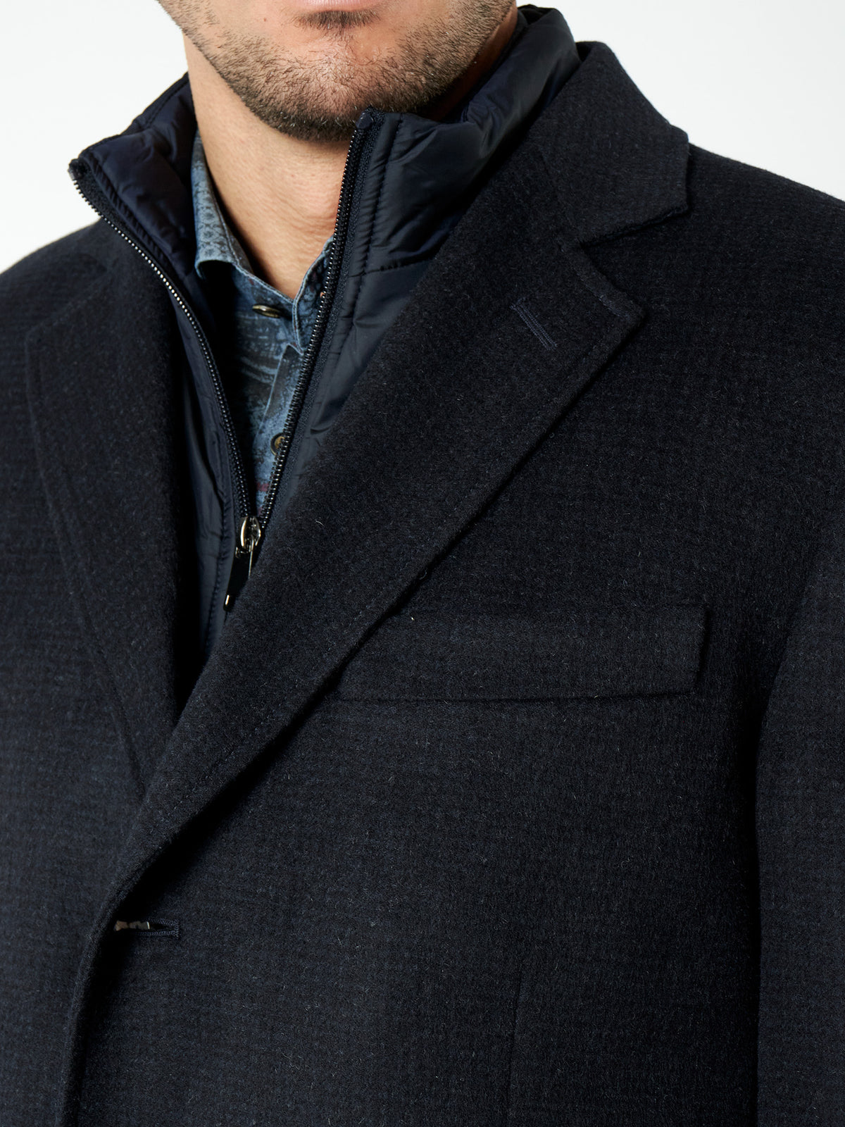 Slim fit overcoat with vest