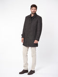 Slim fit bicolor structured overcoat