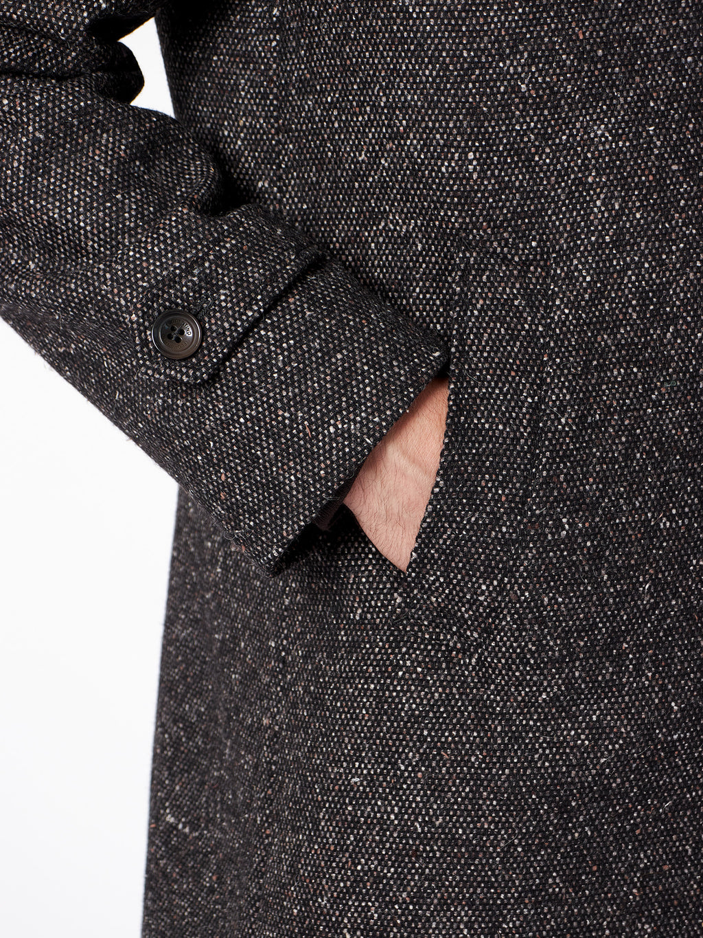 Slim fit bicolor structured overcoat