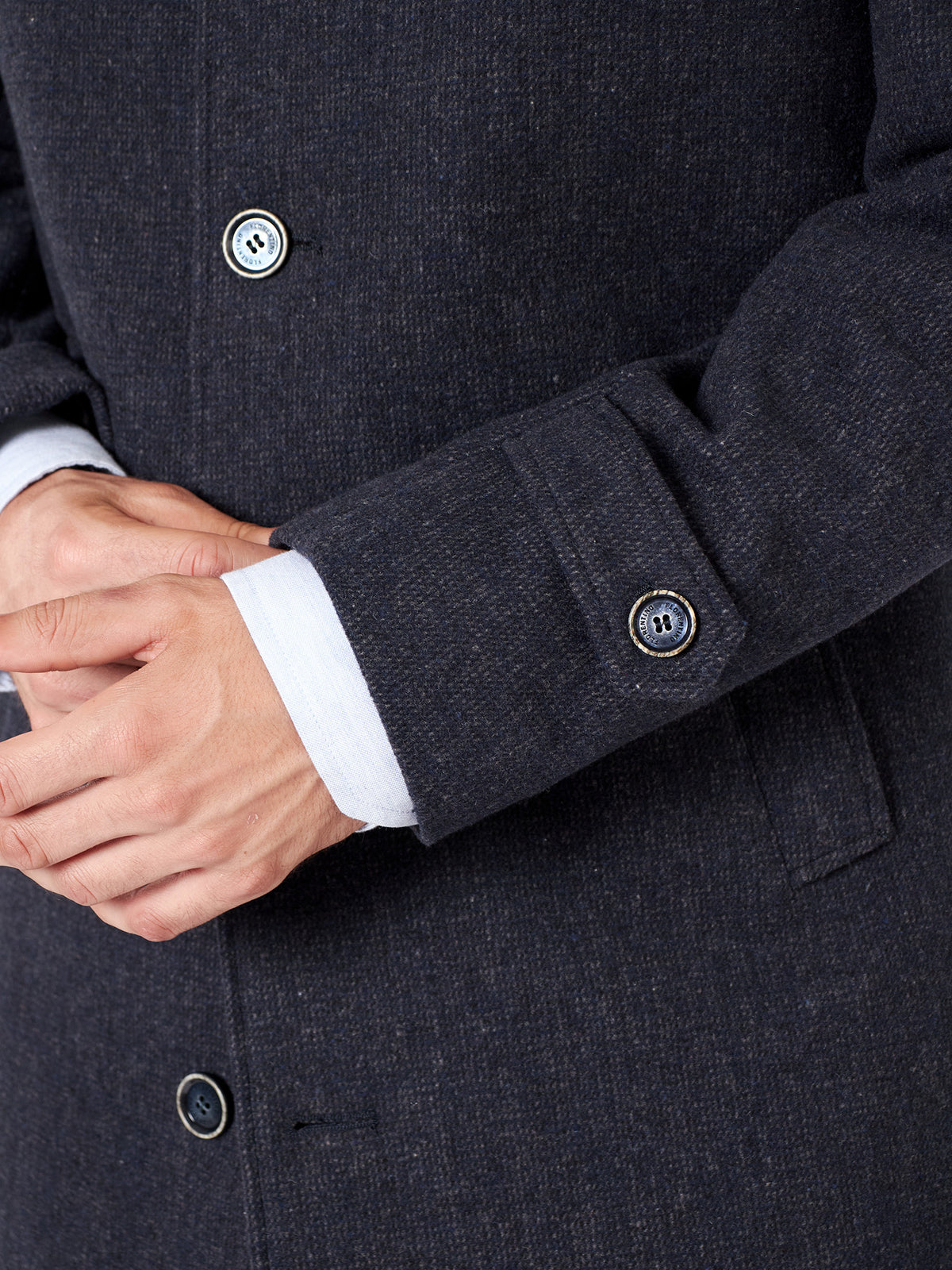 Slim fit bicolor overcoat