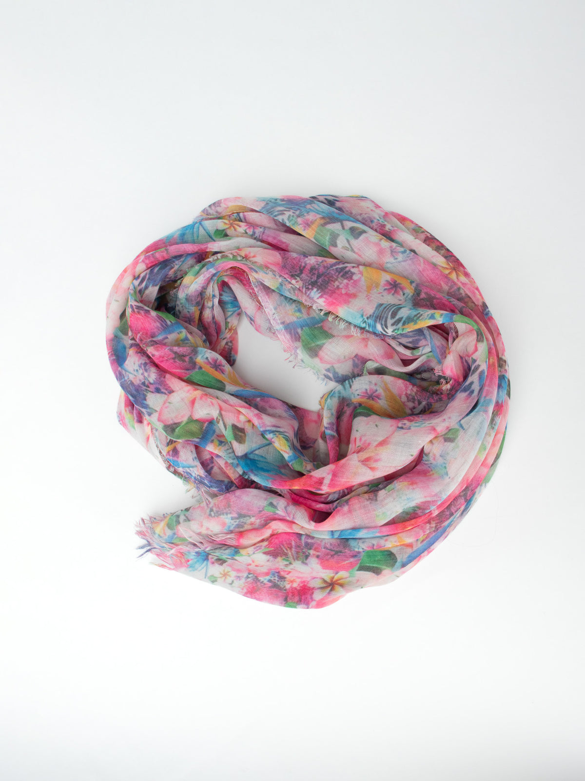 Tropical floral print foulard