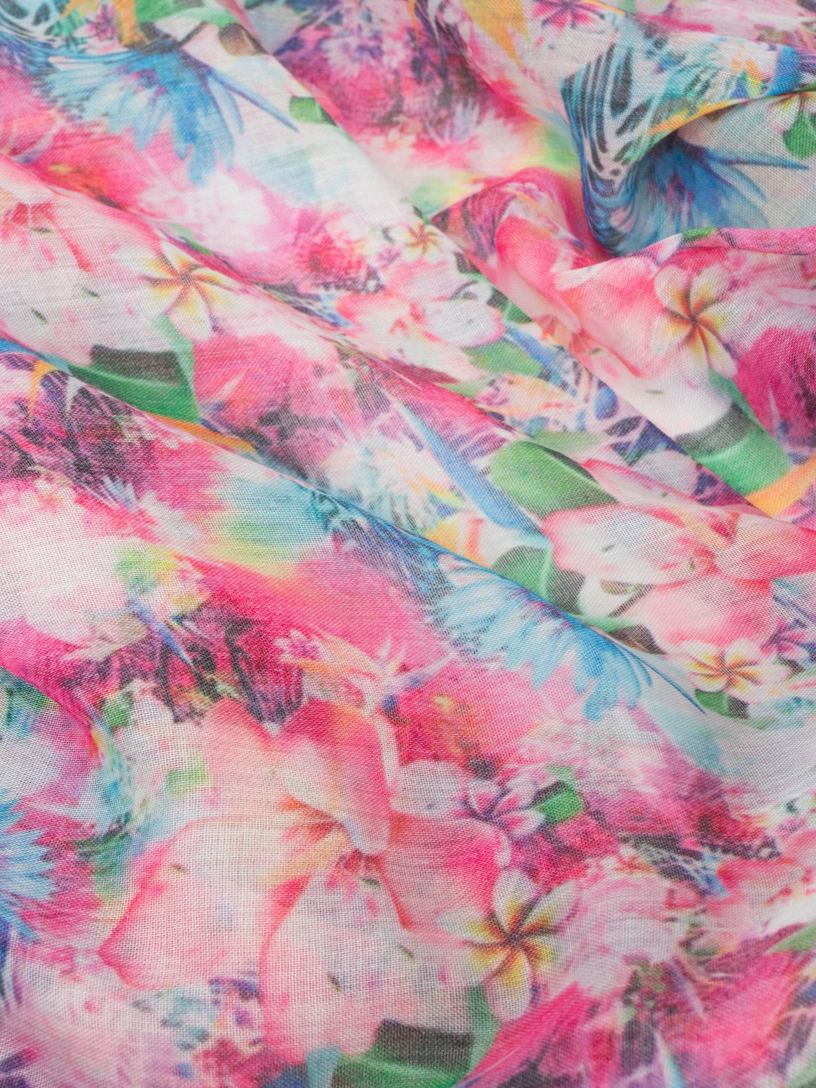 Fular con estampado floral tropical