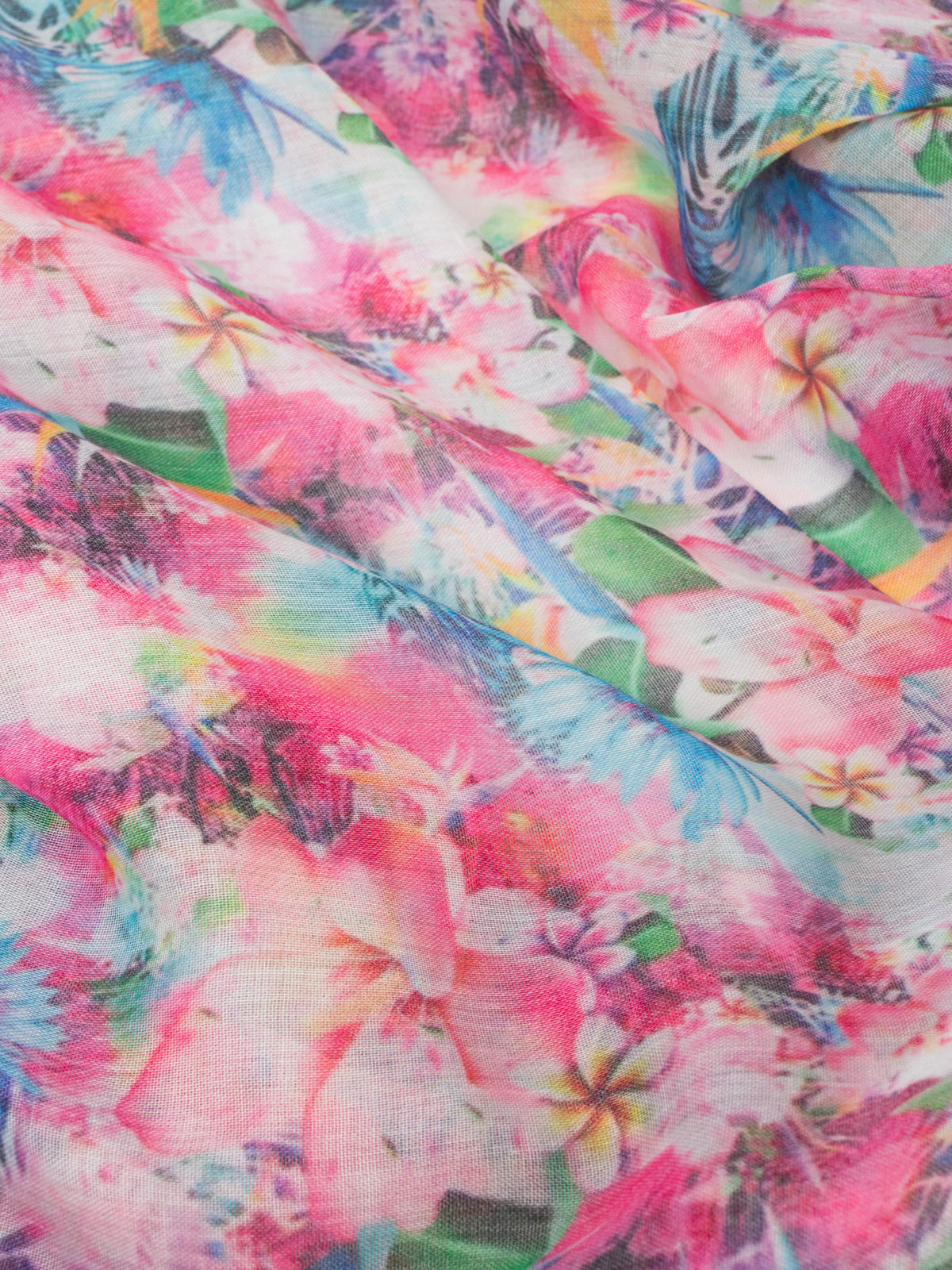 Tropical floral print foulard