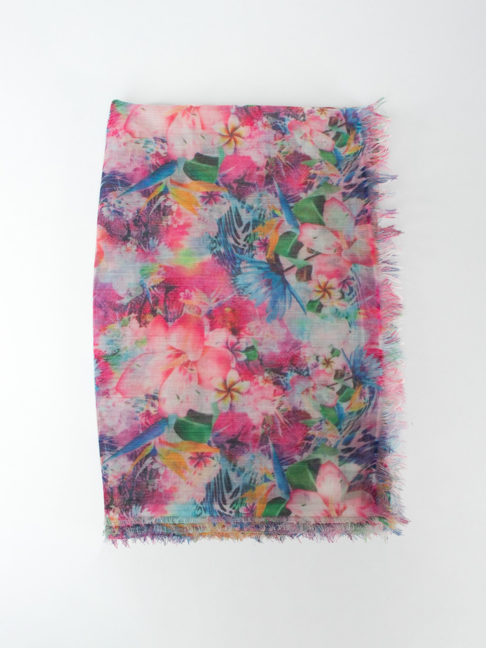 Fular con estampado floral tropical