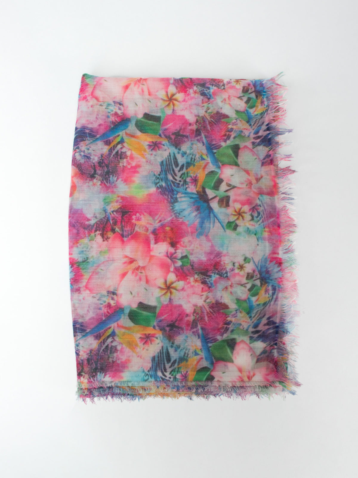 Tropical floral print foulard