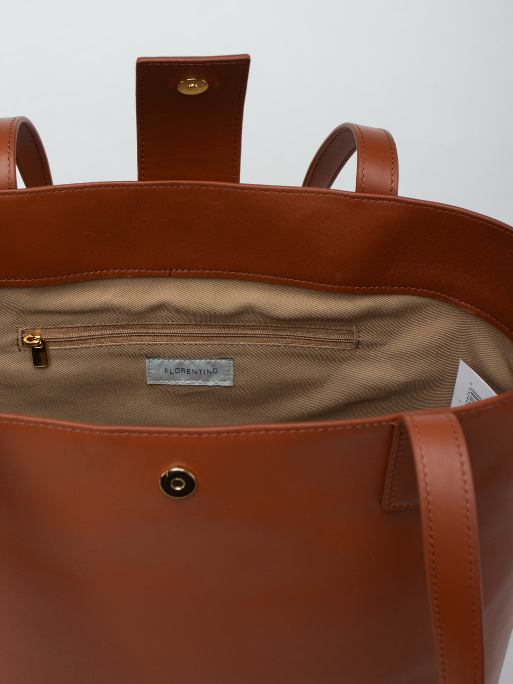 Leather tote bag