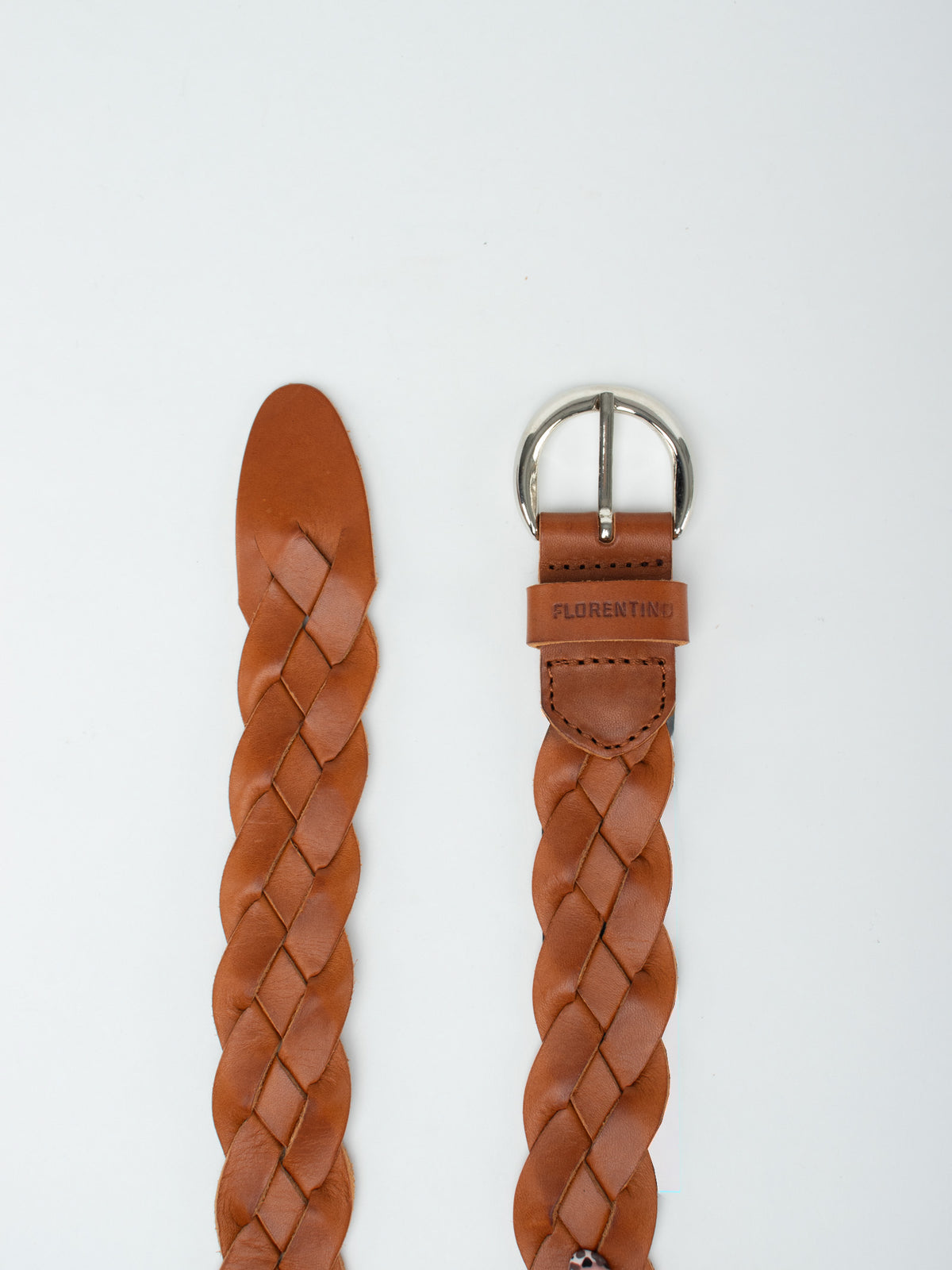Braided leather belt