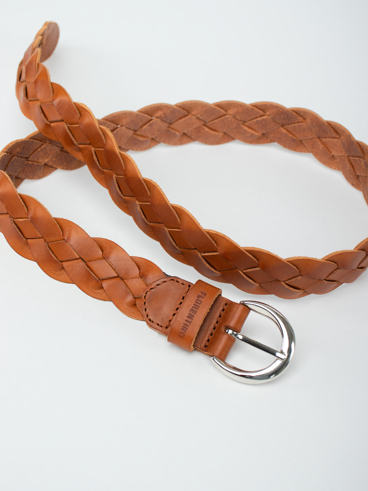 Braided leather belt