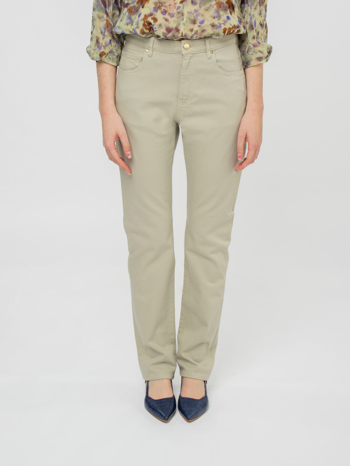 Straight-leg five-pocket trousers