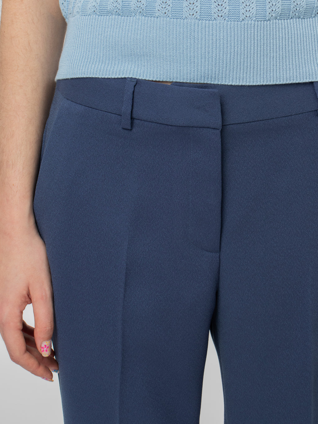 Crepe ankle-length trousers