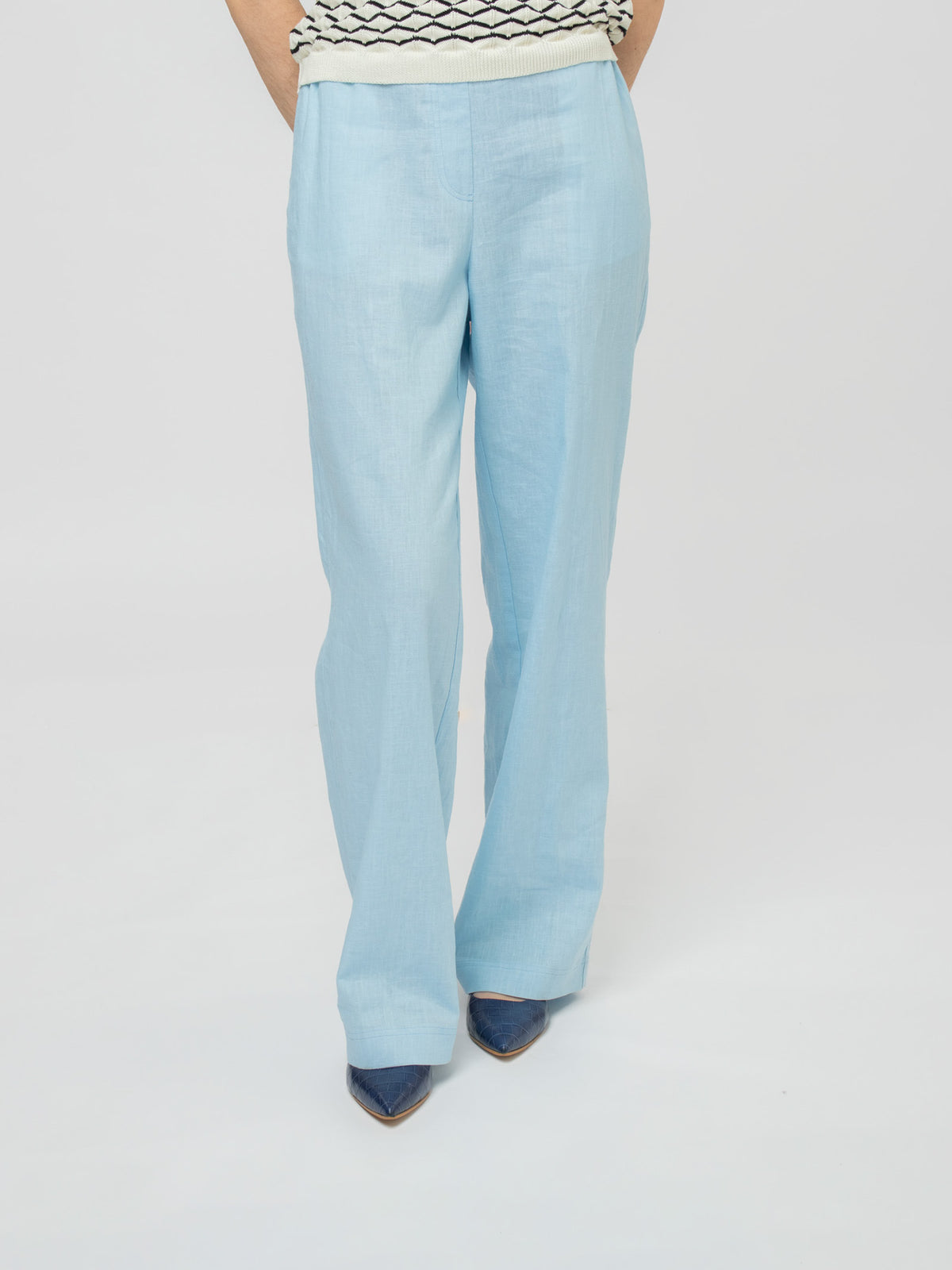 Pantalón ancho lino