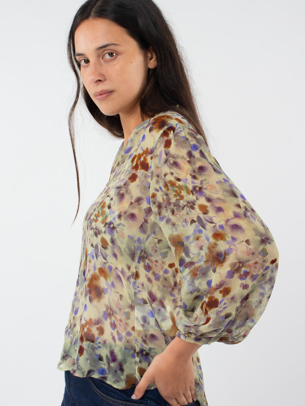 Blusa bambula estampado floral