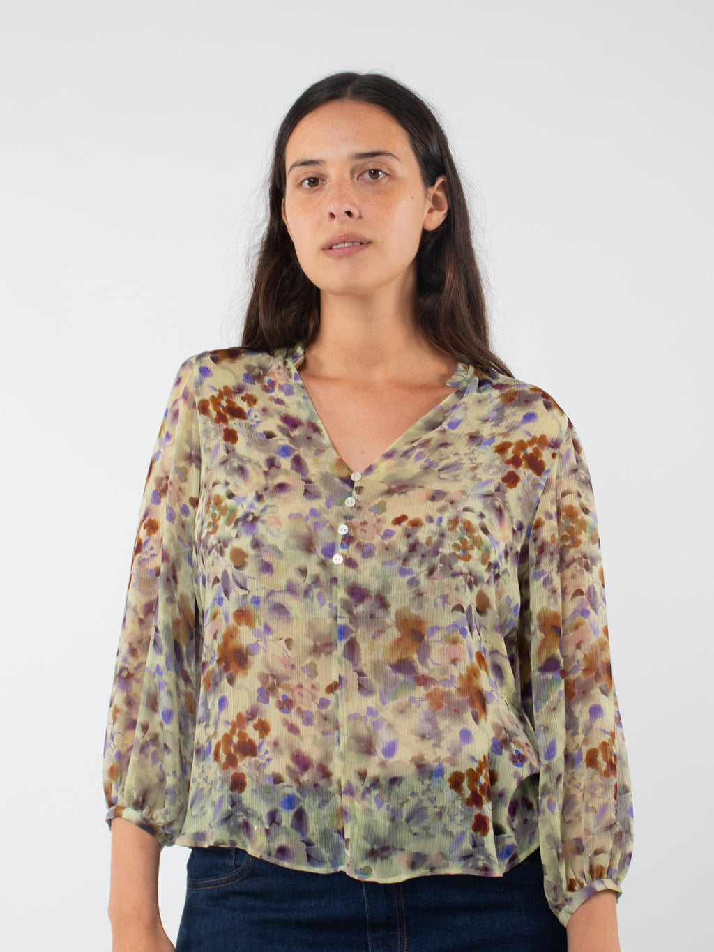 Blusa bambula estampado floral