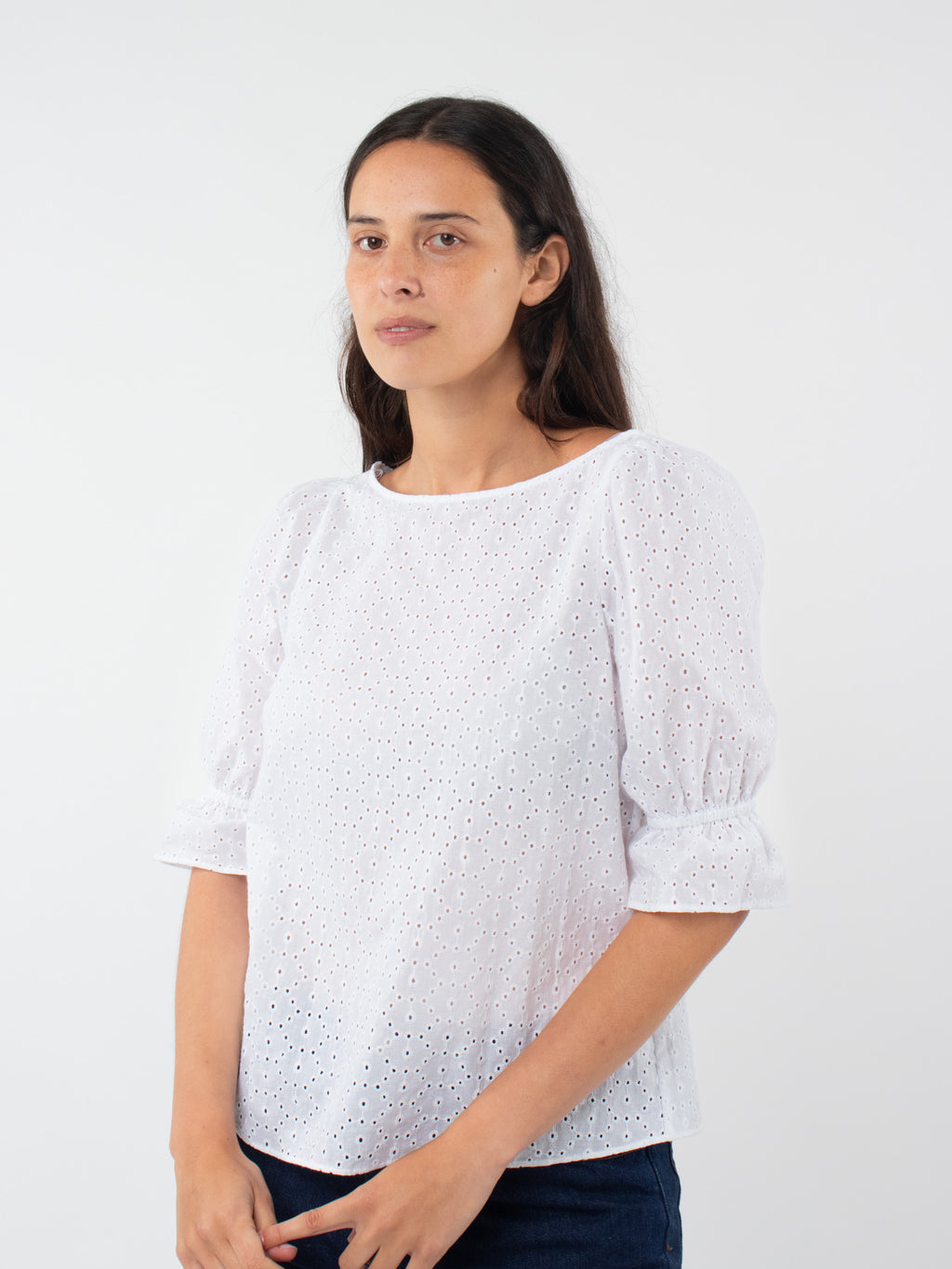 Blusa bordados perforados