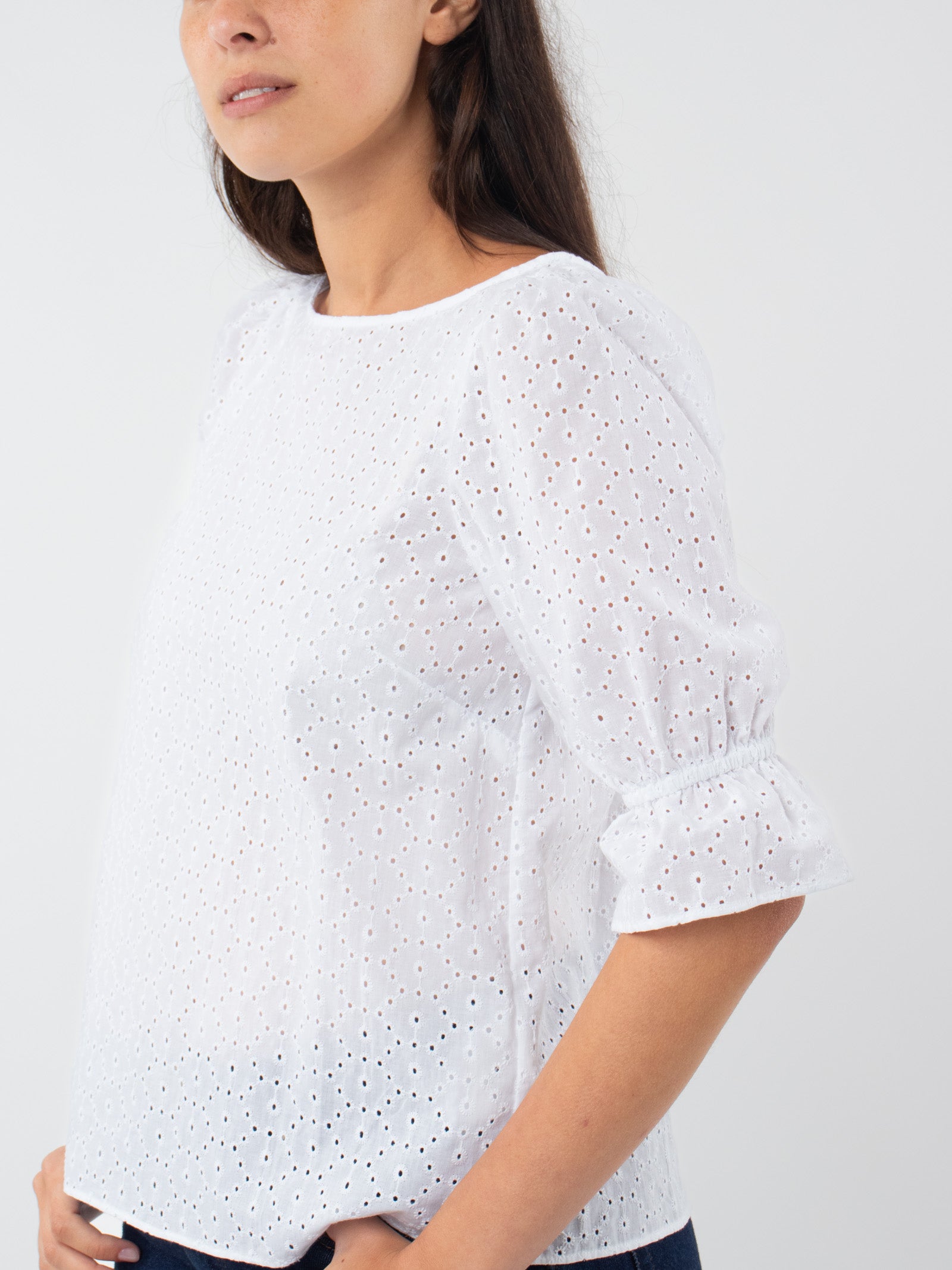 Eyelet embroidered blouse