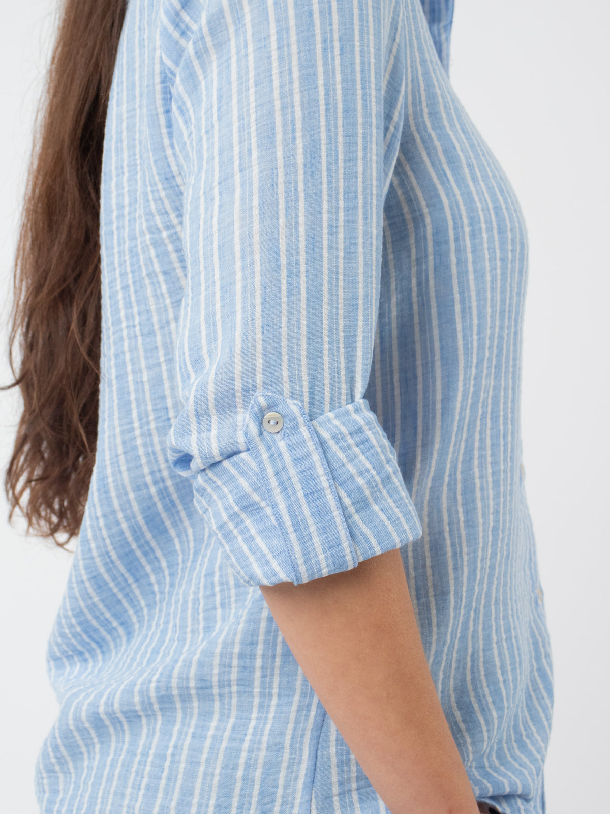 Striped cotton-linen shirt