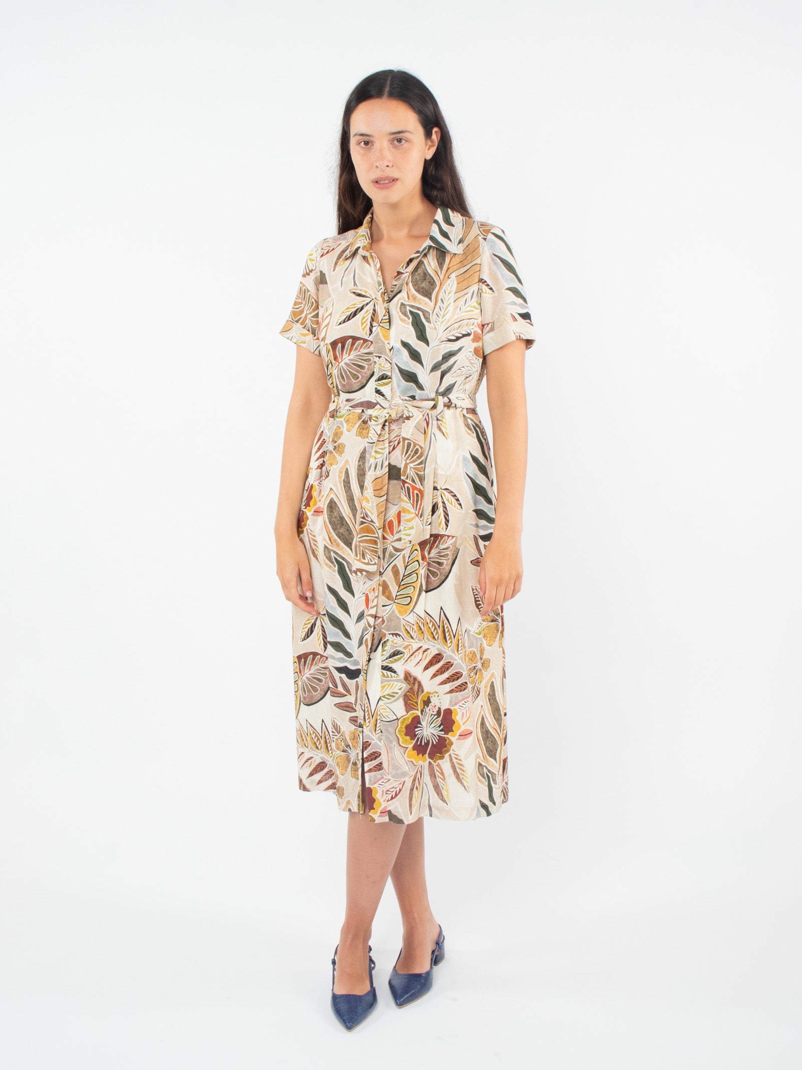 Vestido camisero lino