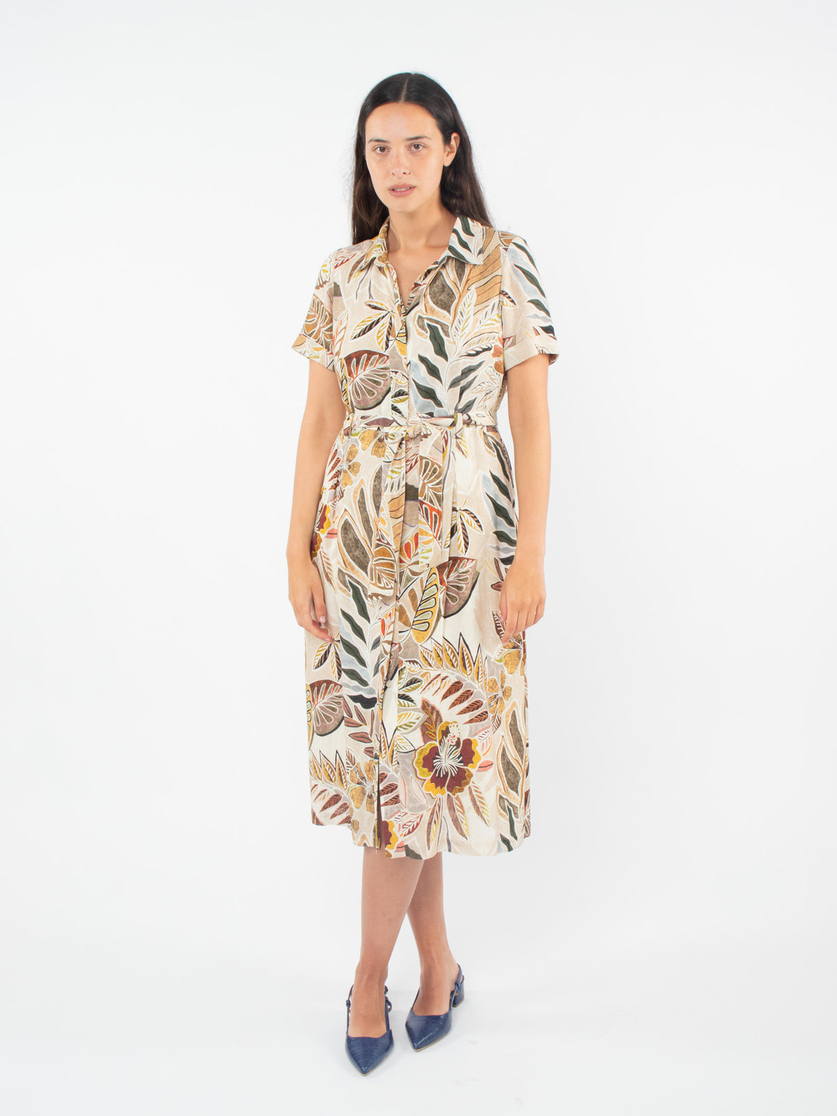 Vestido camisero lino