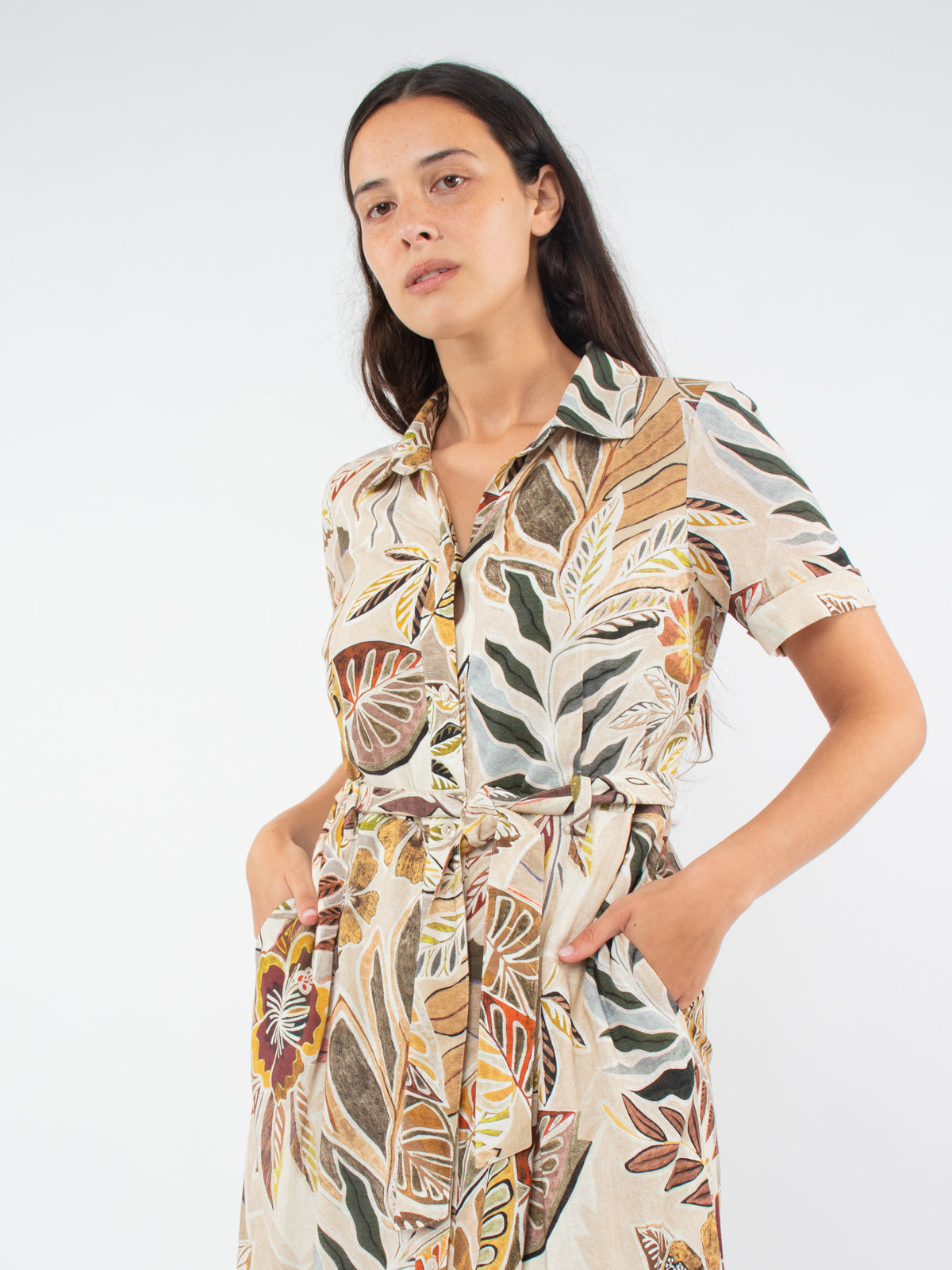 Vestido camisero lino