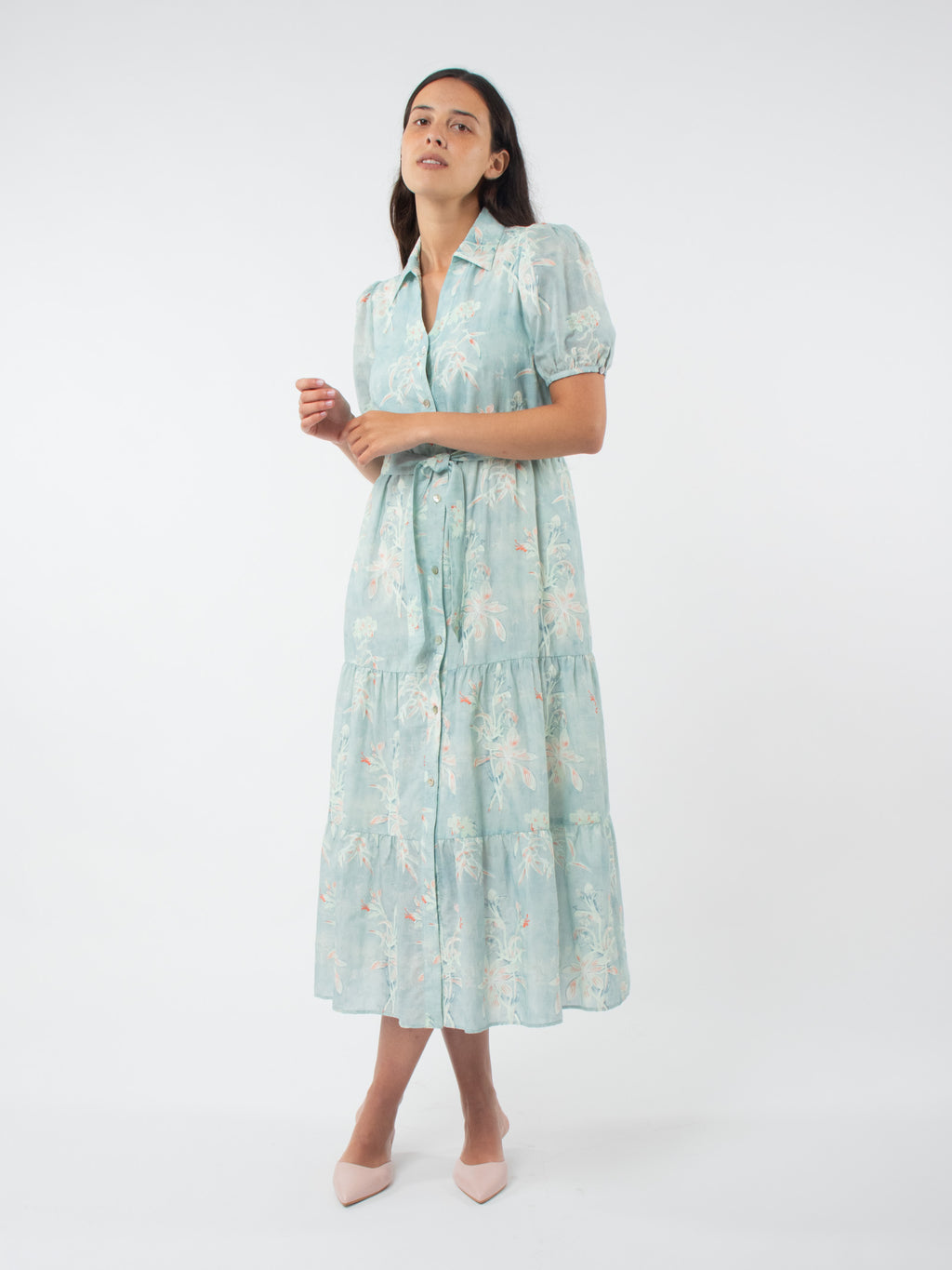 Floral shirt dress