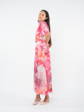 Vestido largo asimétrico floral