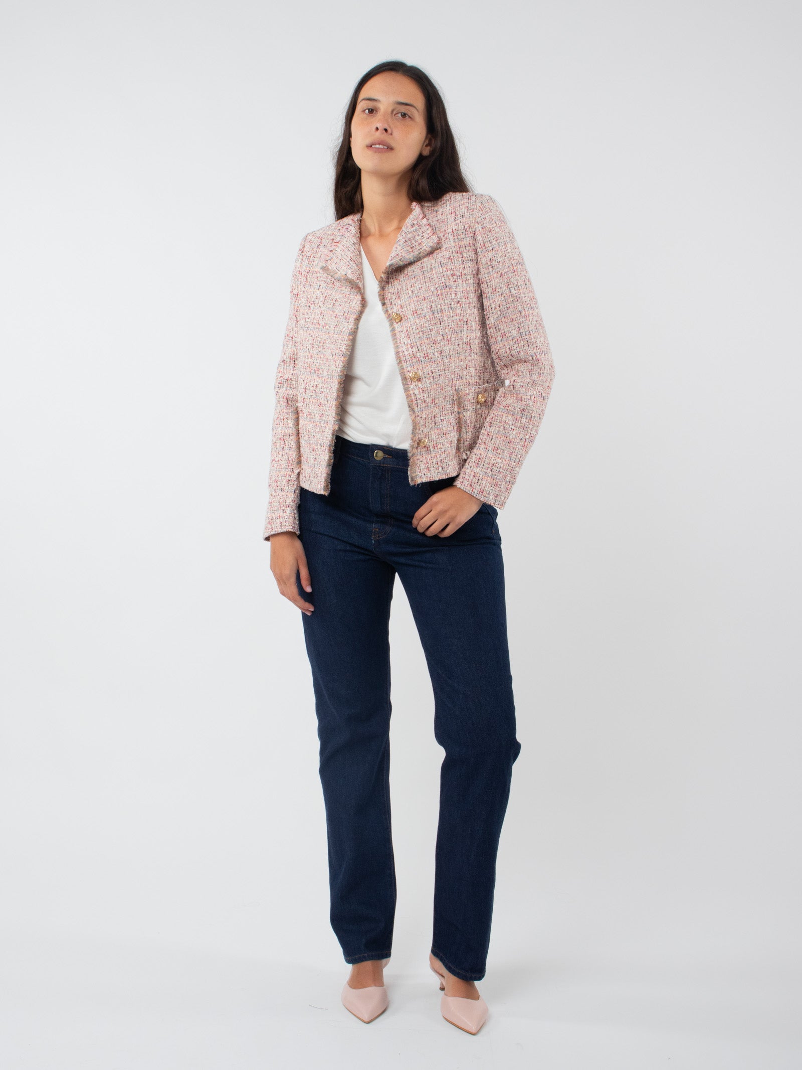 Chaqueta corta detalle deshilachado