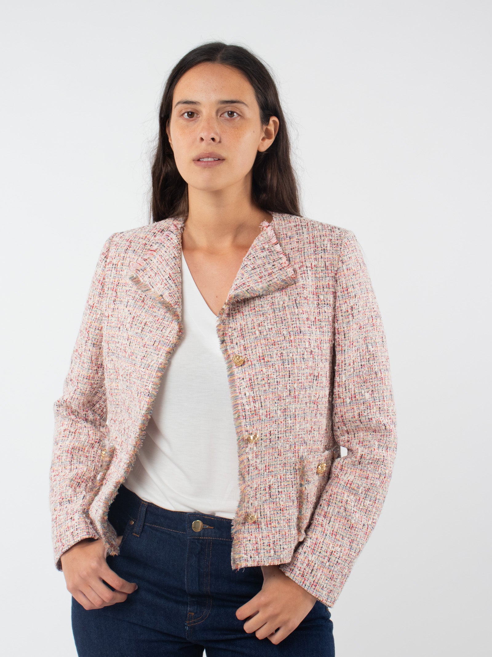 Chaqueta corta detalle deshilachado