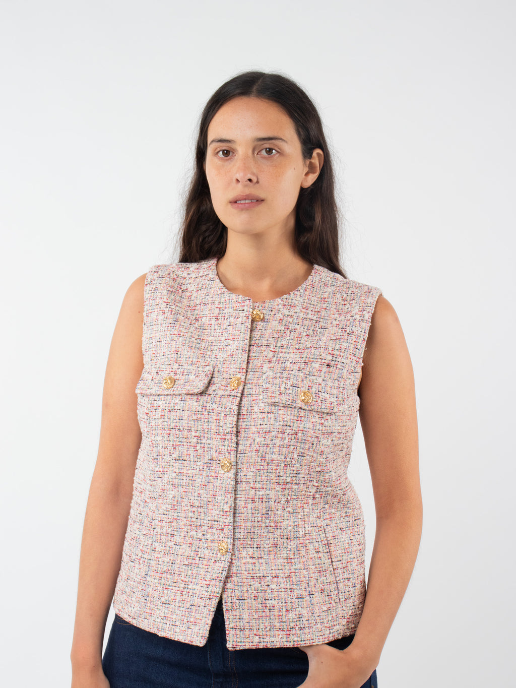 Chaleco tweed multicolor