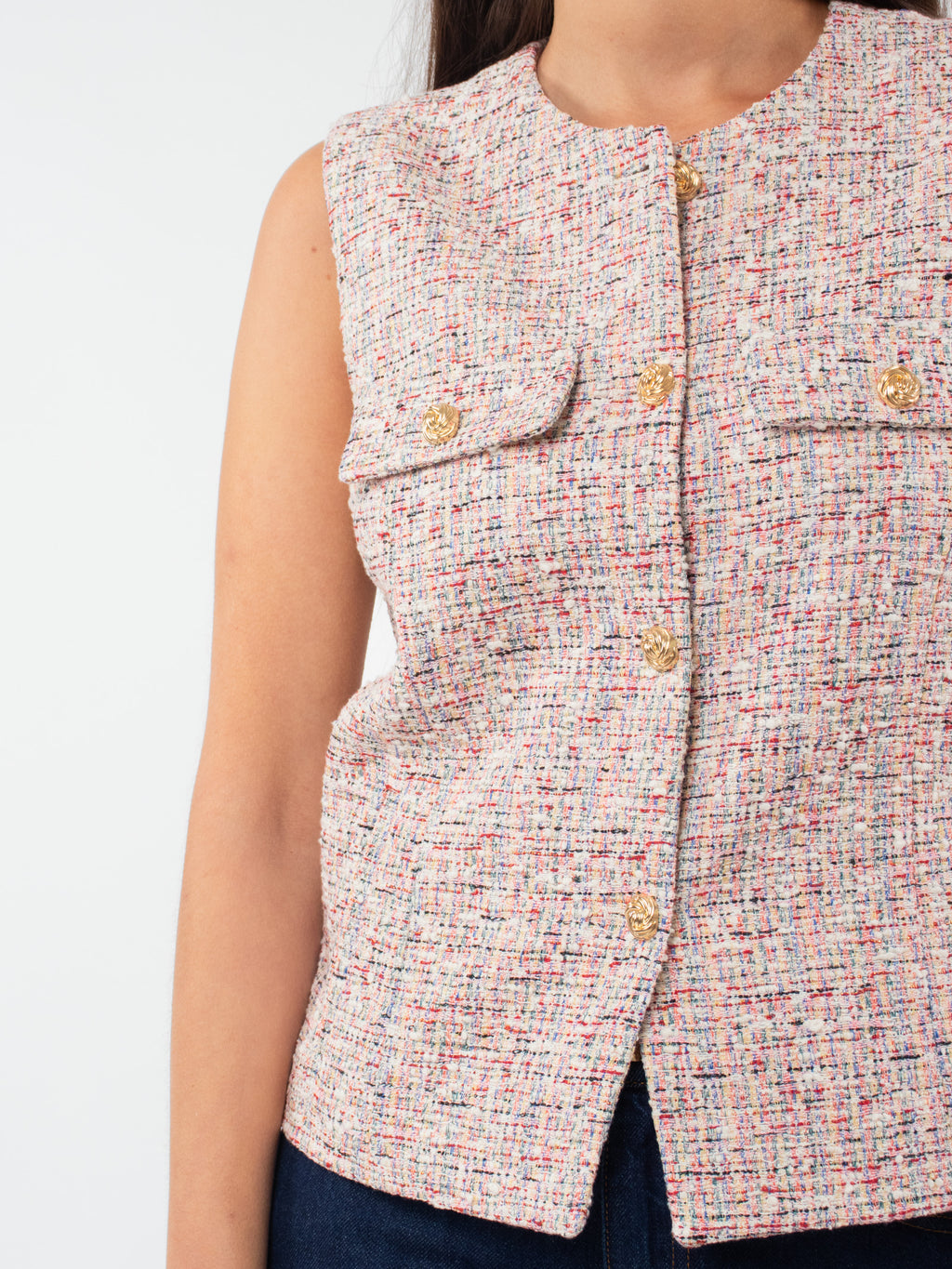 Chaleco tweed multicolor