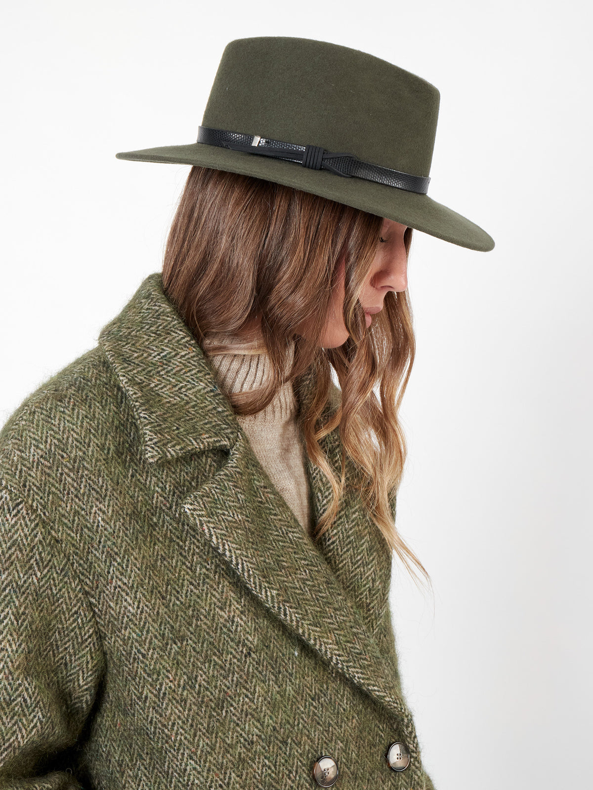 Sombrero lana detalle cinta