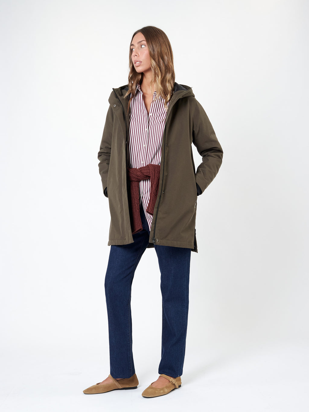 Hooded trench coat