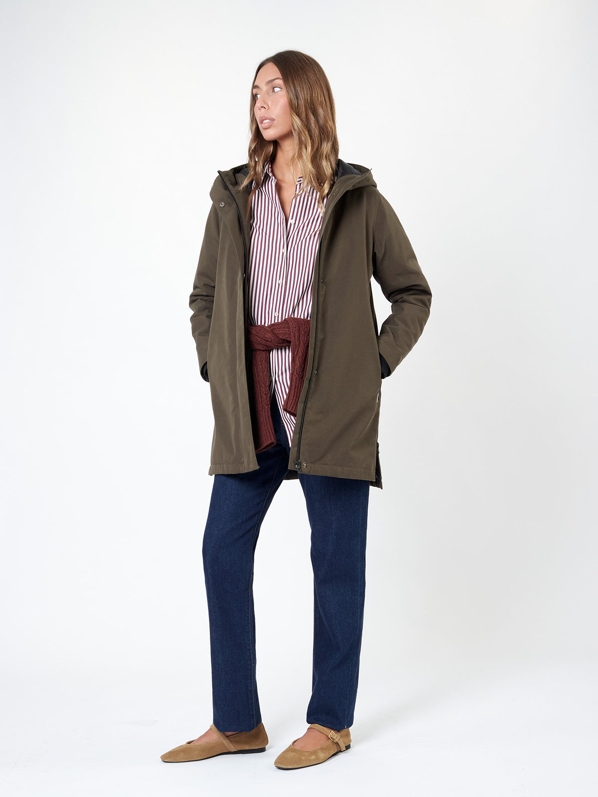 Hooded trench coat
