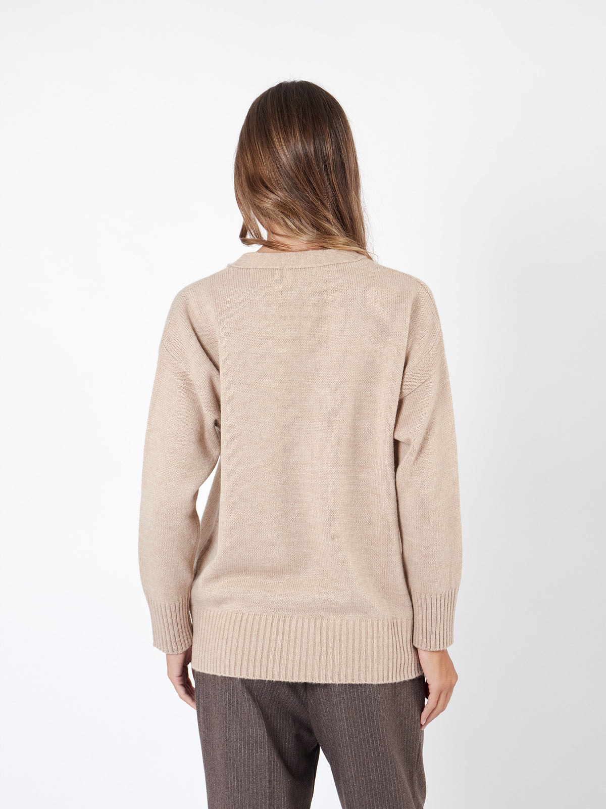 Plain knit cardigan