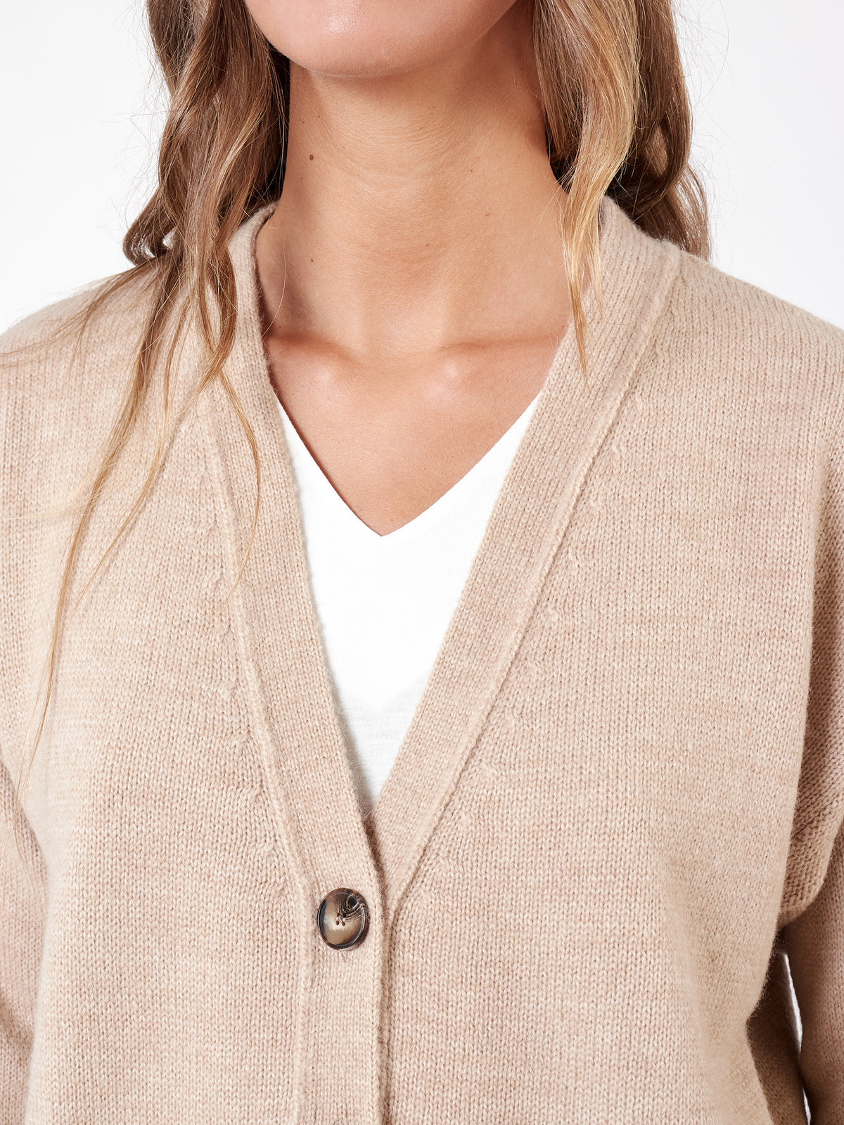 Plain knit cardigan