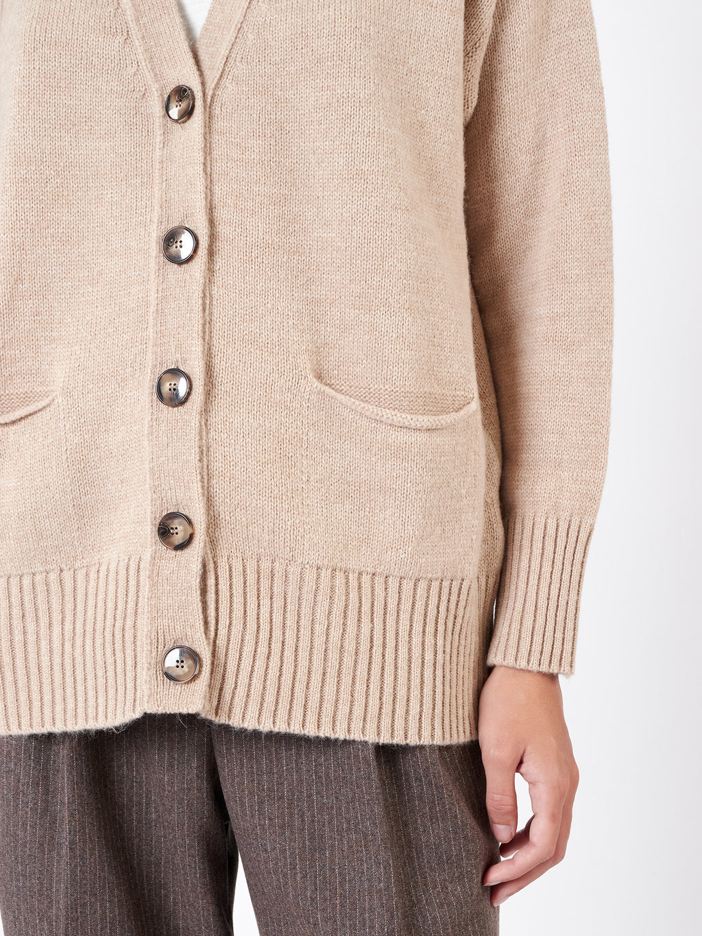 Plain knit cardigan