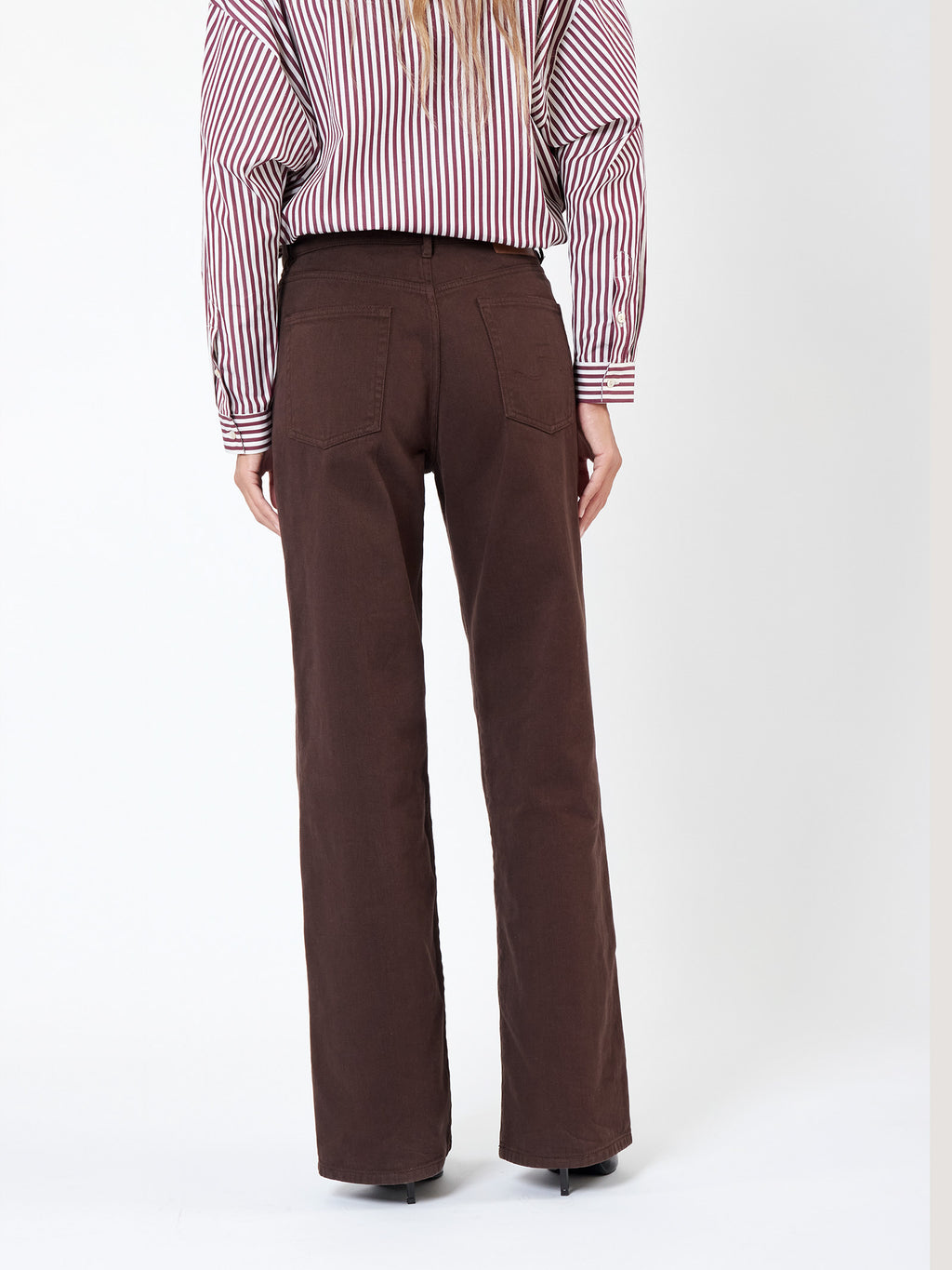 Mid-rise wide leg trousers