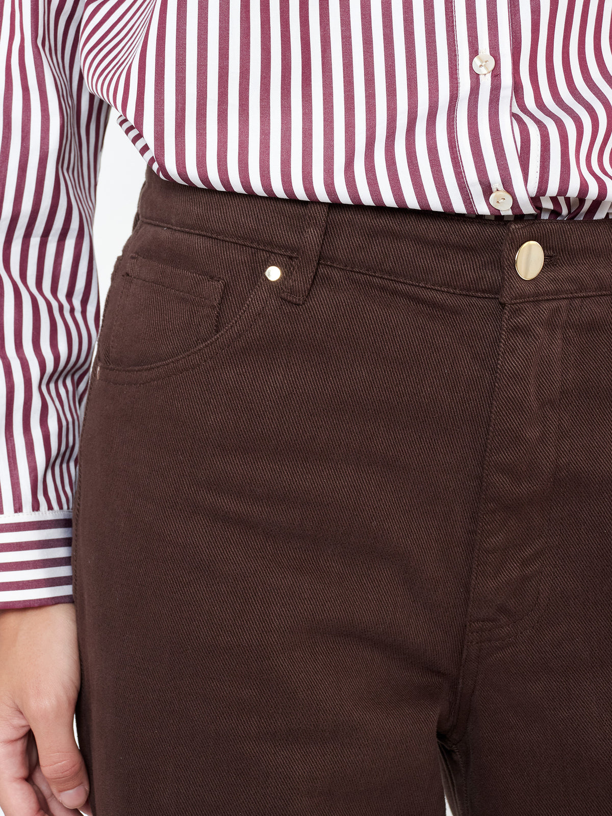 Mid-rise wide leg trousers