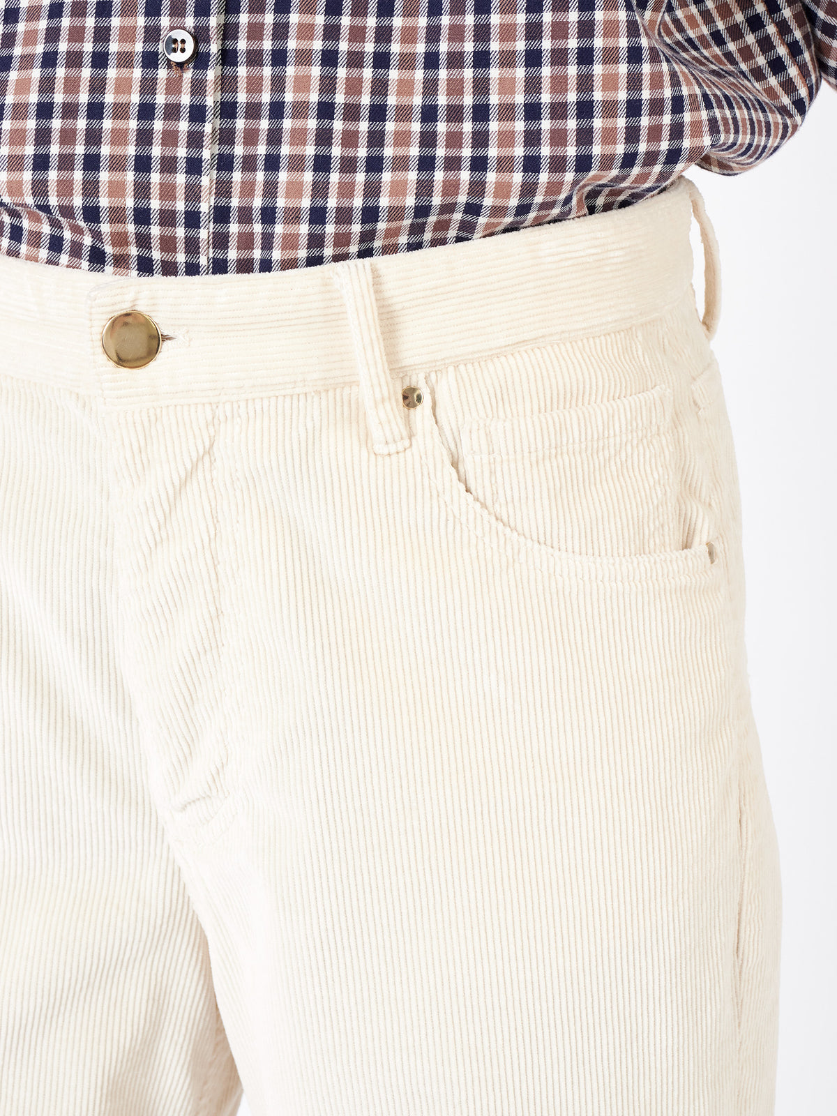 Mid-rise wide-leg corduroy trousers