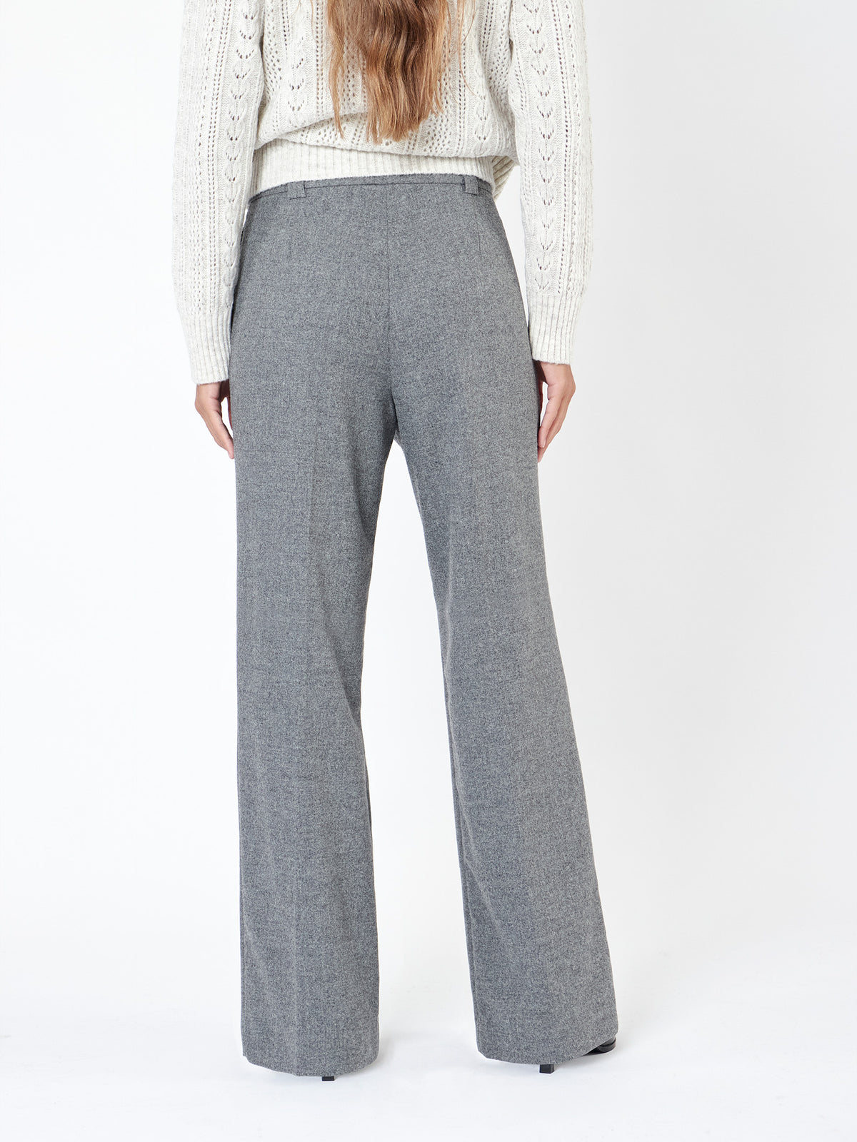Wool trousers with double pleat