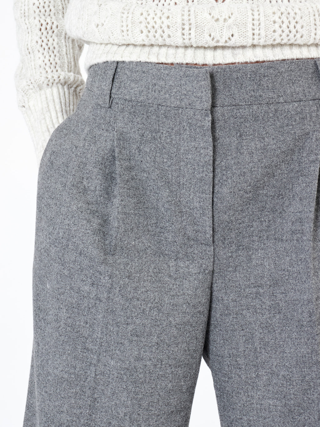 Wool trousers with double pleat