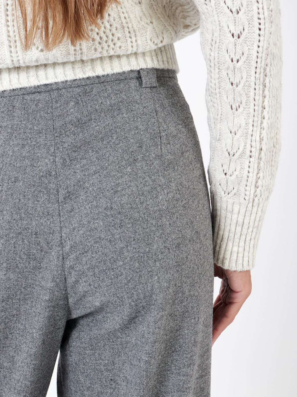 Wool trousers with double pleat