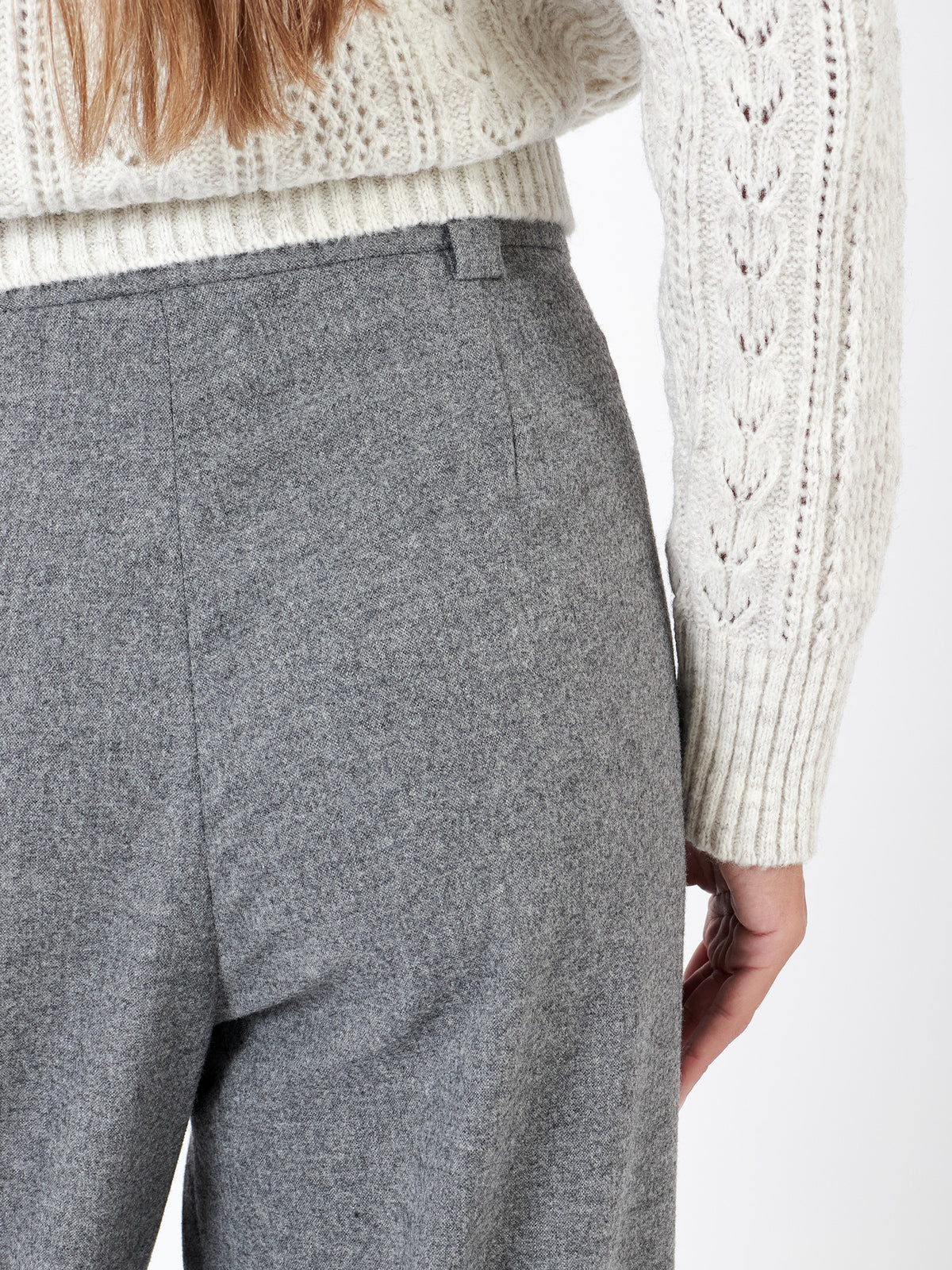 Wool trousers with double pleat