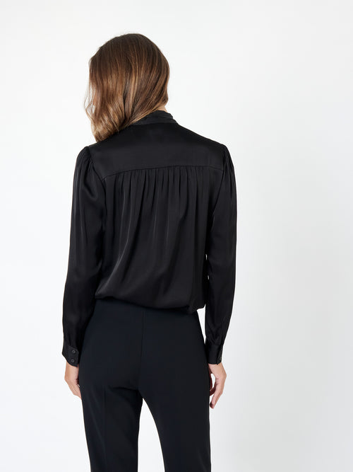 Black blouse with bow