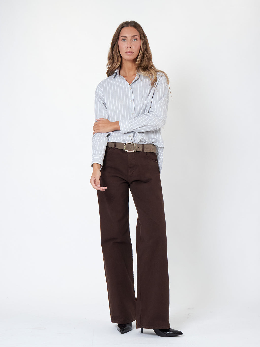Loose-fit pinstripe shirt